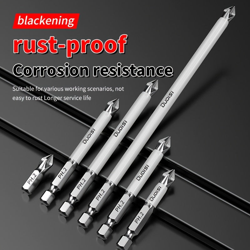 6pcs Non-slip Cross Drill, High-strength Magnetic Screwdriver Bit, High Hardness, Impact Resistance, Electric Screwdriver Tool Set Hand Electric Drill Rotary Screwdriver.