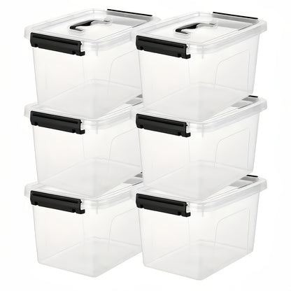 6-Pack Clear Plastic Storage Boxes with Latches And Lids, 6 Quart Stackable Organizer Containers, Storage Boxes Suitable for Use in Living Rooms, Bedrooms, Bathrooms And Kitchens The Best Gifts for Easter Sunday And Mother'S Day