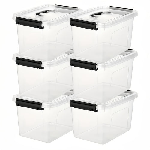 6-Pack Clear Plastic Storage Boxes with Latches And Lids, 6 Quart Stackable Organizer Containers, Storage Boxes Suitable for Use in Living Rooms, Bedrooms, Bathrooms And Kitchens The Best Gifts for Easter Sunday And Mother'S Day
