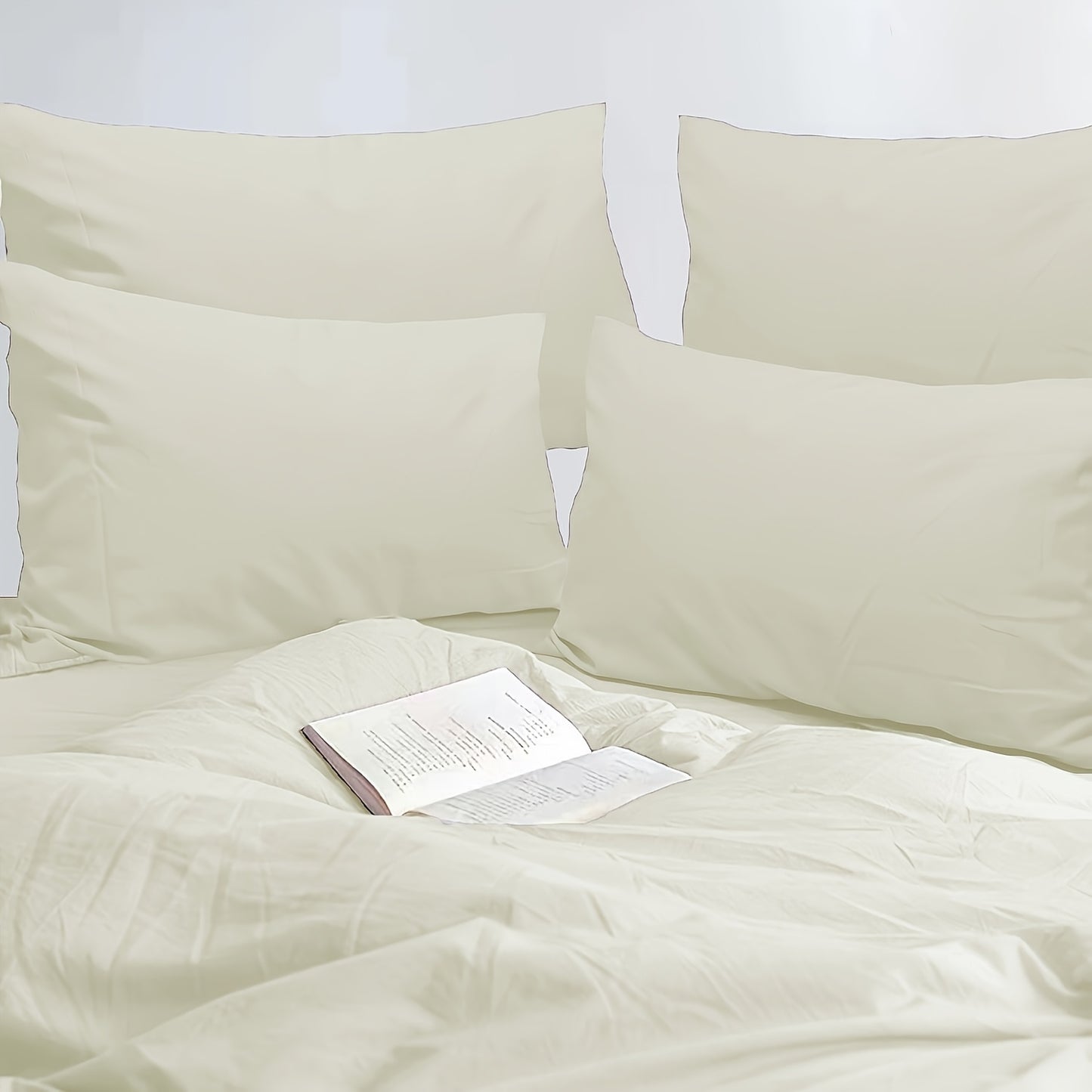 4pcs Softtouch Microfiber Pillowcases - 90Gsm Brushed Wrinkle & Envelope Closure Pillow Covers, Polyester, Multi-Color Options for All Bed Sizes, 1000Tc