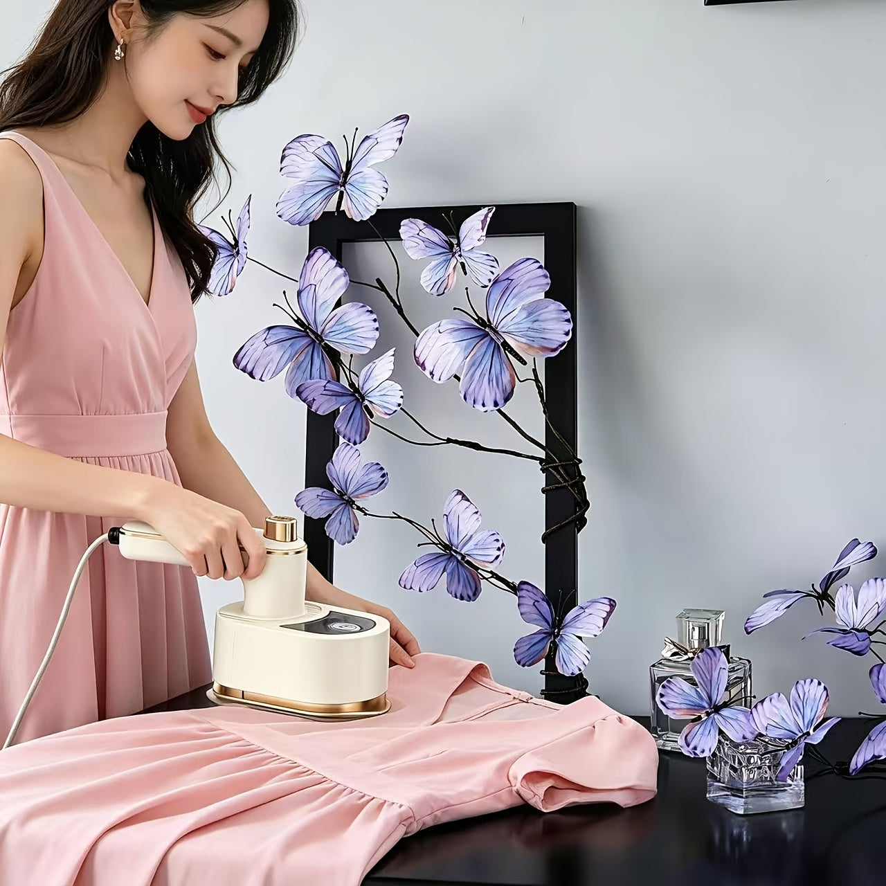 Mini Portable Folding Steam, 180° Rotating New Steamer for Clothes, Fast Heating, Handheld, Quick Wrinkle, Compact Handheld Steam for Travel, College Dorm, Back to School, Apartment, Home Office