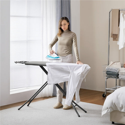Costoffs Ironing Board Full Size Adjustable & Foldable Iron Table with 4-Leg Stand and 4-Layer Pad, Portable Iron Board for Home, Dorm, Laundry Room, Furniture for Home