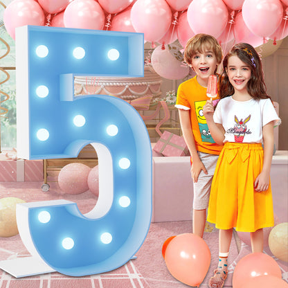Marquee Numbers 4 feet tall 0-9 20 & 24 11 Colors & 3 flash modes