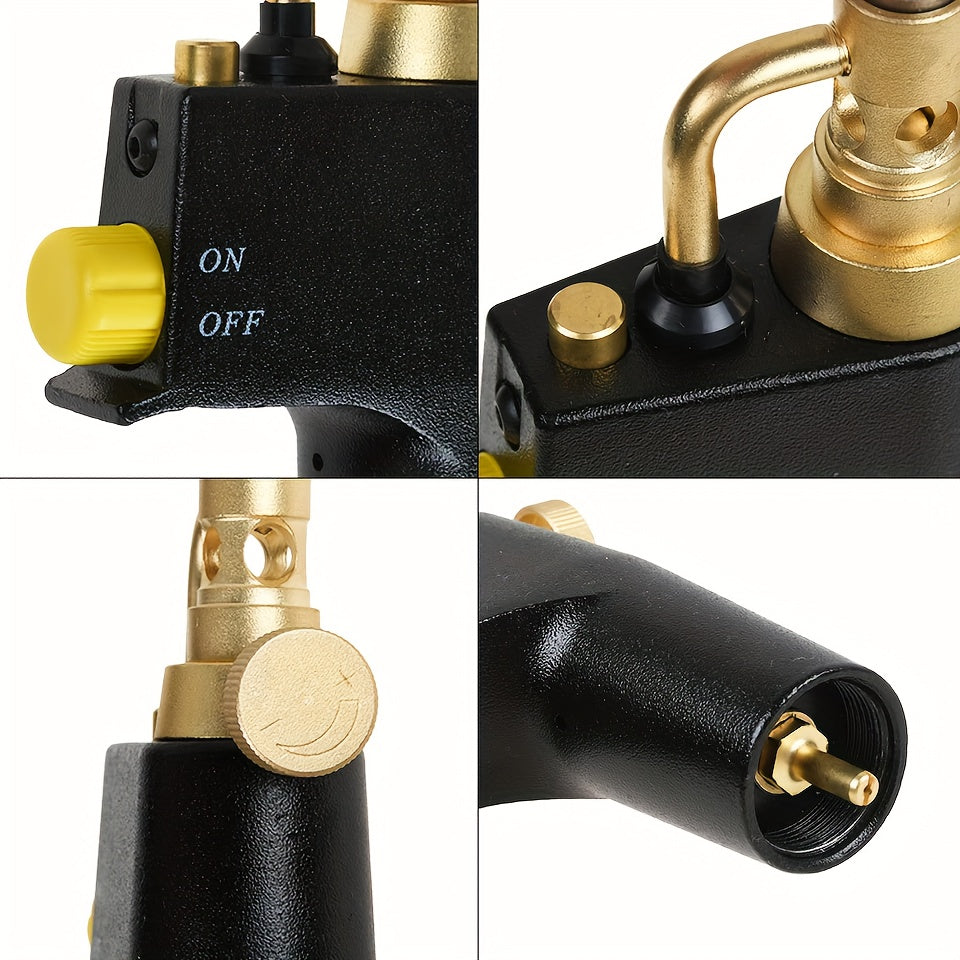Trigger-Start Head, High Intensity Flame, MAPP/Propane Gas Kit With Instant On/off Trigger For Light Welding, Soldering, Brazing, Heating, Thawing And More