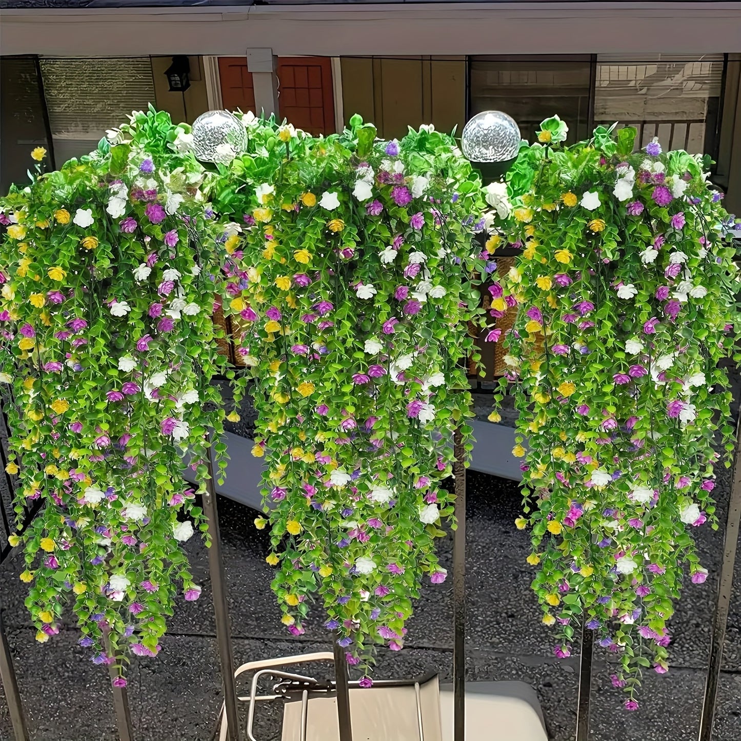 Elegant 10pcs Artificial Hanging Plants - Lifelike UV Resistant Faux Flowers Vine Fake Ferns for Indoor And Outdoor Spring Summer Wedding Party Patio Balcony Decor