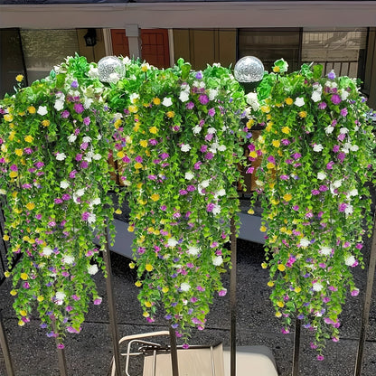 Elegant 10pcs Artificial Hanging Plants - Lifelike UV Resistant Faux Flowers Vine Fake Ferns for Indoor And Outdoor Spring Summer Wedding Party Patio Balcony Decor