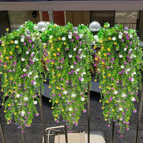 Elegant 10pcs Artificial Hanging Plants - Lifelike UV Resistant Faux Flowers Vine Fake Ferns for Indoor And Outdoor Spring Summer Wedding Party Patio Balcony Decor