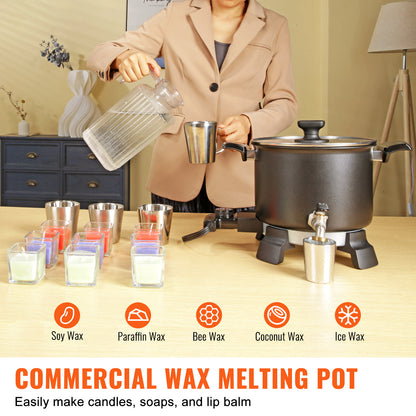 VEVOR 5 Liter Wax Melter for Candle Making, Large Electric Wax Melting Pot Easy Pour Spout, 4-level Temperature Control, Easy Clean for Candle Soap Cream Beauty Bulk Production Business or Home