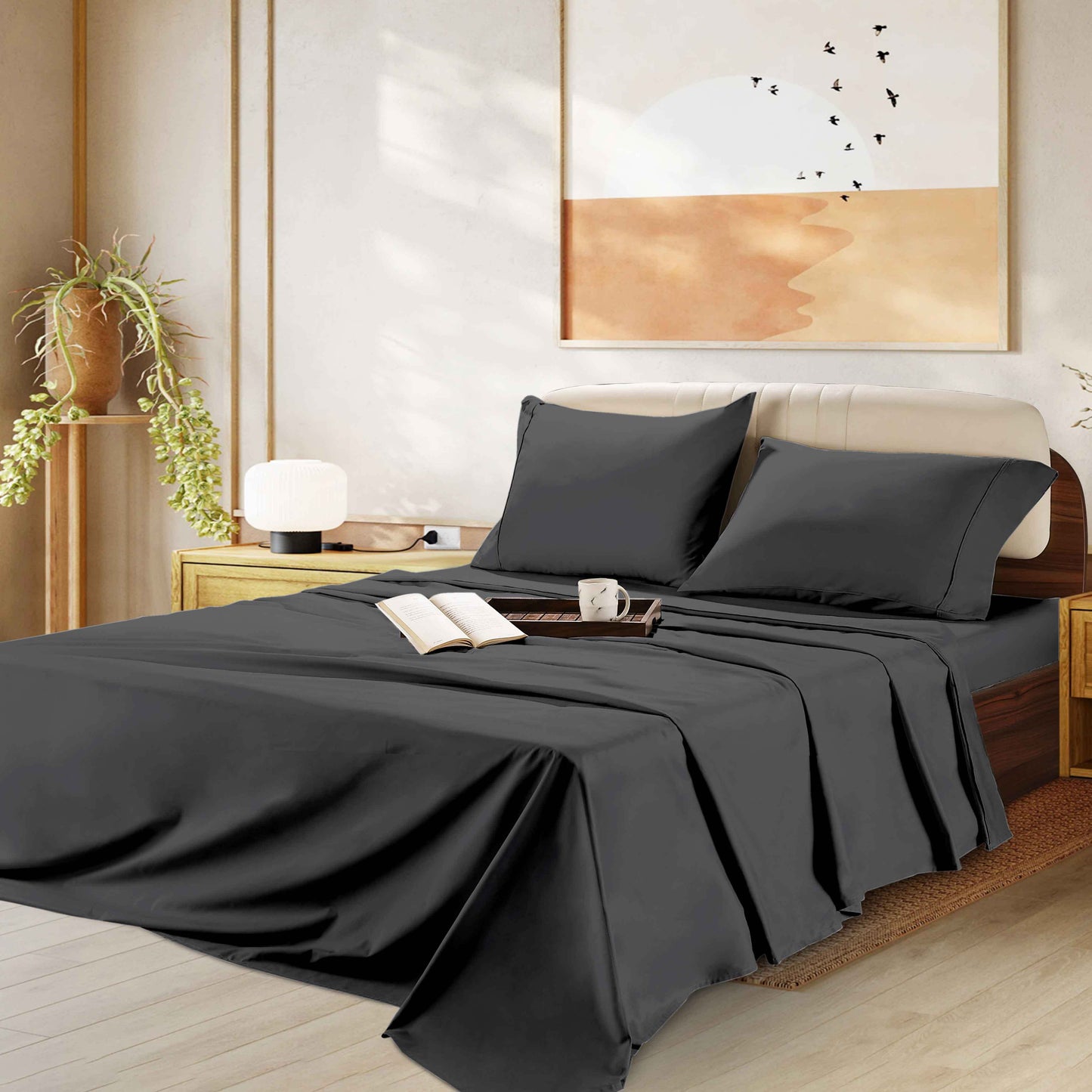 1000 Thread Count Pure Egyptian Cotton Sheet Set - Elasticized Deep Pocket All Around, Incredibly Soft and 16 inch Pocket Depth