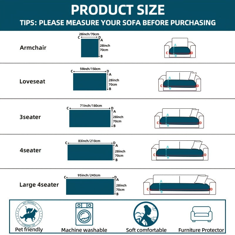 Bohemian Style Thickened Plush Sofa Cover - Machine Washable, Pet Friendly, Non-slip Sofa Cover, Suitable for Living Room, Bedroom, Office Decoration, Comfortable Sofa
