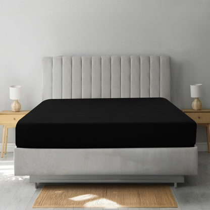 Lux Decor Solid Color Fitted Sheet - Classic Collection Cooling Sheet - Ultra Soft Brushed Microfiber Silky Fitted Sheets, Fits Mattress Upto 16 Inches Deep Pocket, Shrinkage and Fade Resistant Comfy Bedding Mattress Cover, Easy to Wash