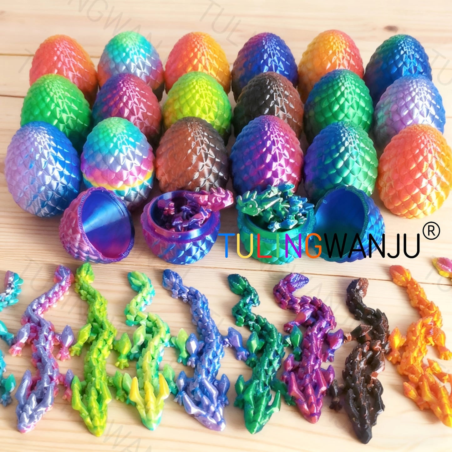 Dragon Egg Decorative Sculpture Set 40-Piece – 20 Mini Dragons & 20 Dragon Eggs Figurines, 4.92" Dragons & 2.2" Eggs, Fantasy Home Decor for Office, Living Room, Holiday Party & Collectors Gift