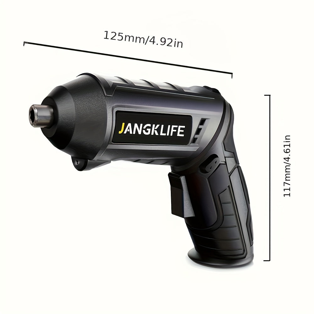 16pcs Small Hand-Held Electric Screwdriver Set, 90° Rotatable Foldable Screwdriver Bits, Cordless, Rechargeable Lithium Battery, 1200mAh Capacity, JANGKLIFE