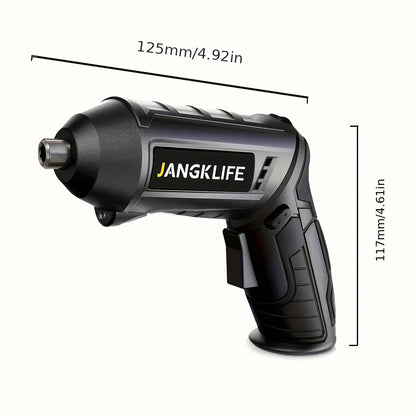 16pcs Small Hand-Held Electric Screwdriver Set, 90° Rotatable Foldable Screwdriver Bits, Cordless, Rechargeable Lithium Battery, 1200mAh Capacity, JANGKLIFE