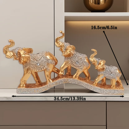 Statue Decor Figurines Elephants Figurine Elephant Statues for Home Decoration Lucky Elephant, Wine Rack, Statue Decoration Three Small Elephant Decorationentrance, Living Room, TV Cabinet, Wine Cabinet, Office, Auspicious Elephant Wealth Attracting