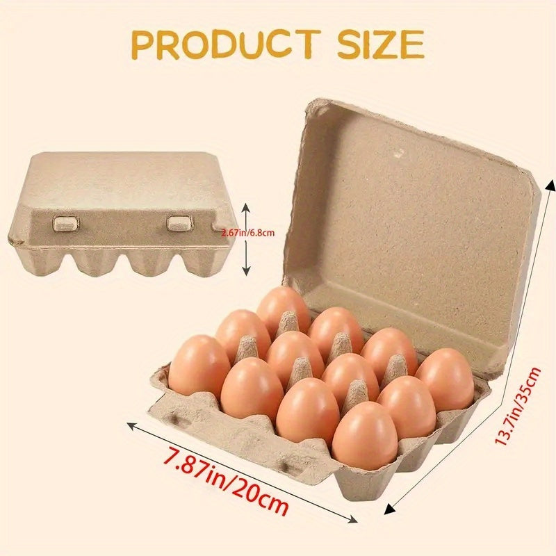 Reusable Egg Box, 3X4 Style, One Can Hold 12 Eggs, Egg Storage Container Holder, Sturdy Natural Pulp Material, for Kitchen, Chicken Coop Farming to Collect And Store Fresh Eggs-Shops And Farmhouses: Perfect Gifts for Thanksgiving And Christmas