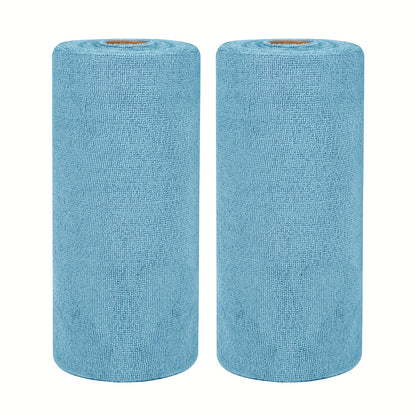 Reusable Microfiber Cleaning Cloths, Paper Towel Washable Tear Away Cleaning Towels Roll, 12x12 Absorbent Rags, Drying Dishcloths for Kitchen, House, and Car