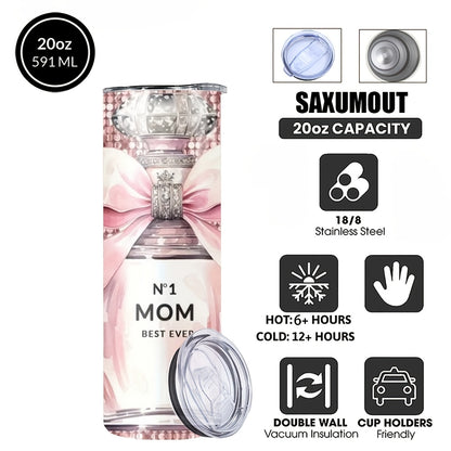 Mom'S Best Ever Design Coffee Mugs, 304 Stainless Steel Insulated Tumbler With Lid & Straw, Beverage Container & Travel Cup For Hot & Cold Drinks, 20oz Camping Drinkware, Ideal Gift For Women, Birthday, Parties, Holiday, Thanksgiving Day, Christmas