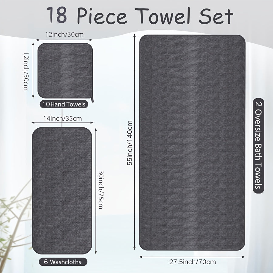 18/20pcs Bath Towel Set, Enlarged Women'S And Men'S Coral Fleece Bath Towels, 100% Microfiber Bath Towel Set, Absorbent, Quick Drying, Soft And Comfortable, Large Bath Towels Suitable For Home, Bathroom, Spa Or Gift, Bath Ball, Wash Cloths