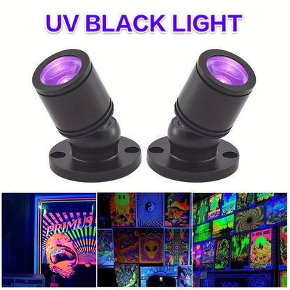 6/4/2pcs LED UV Blacklight, USB Powered 1W Blacklight, Violet Mini Spotlight Glow In The Dark for Party Supplies, LED Blacklight for Fluorescent Glow Parties, Tapestry, UV Reactive, Body Painting Effects, Christmas Home Decoration, with On/off Switch
