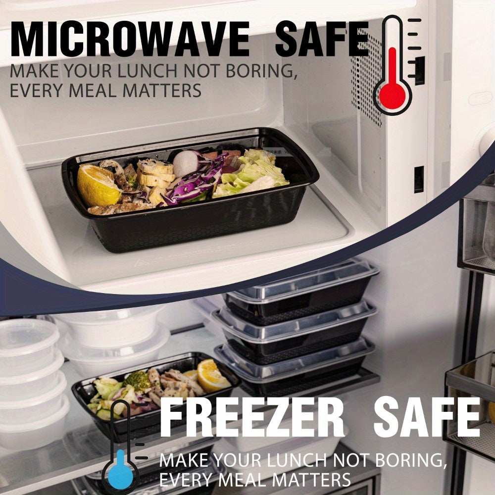 100pcs/ 200pcs 38oz Black Rectangular Meal Prep Containers Stackable And Leakproof Food Storage Container Set Disposale Bento Box Ideal for Takeout And Picnic Microwave & Dishwasher & Freezer Safe Easter Back to School
