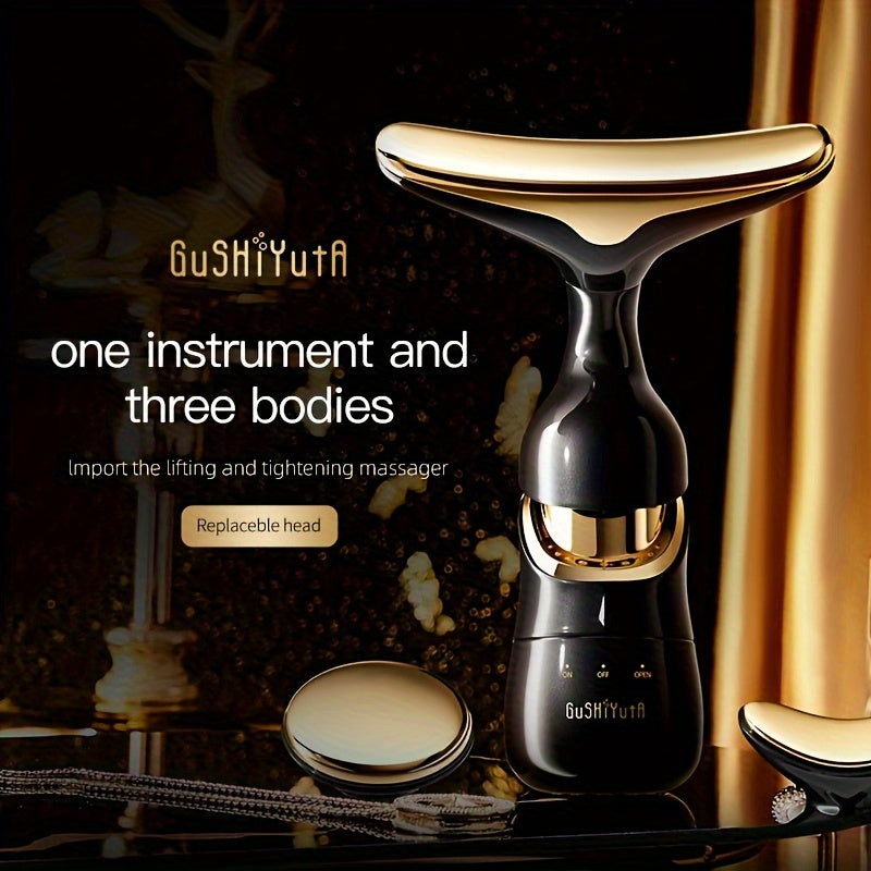 Facial Massager 3-in-1 with Interchangeable Heads for Face Neck Eyes