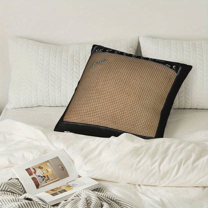 Gorgeous Style Guitar Amplifier Throw Pillow Cover, Decorative Zipper Throw Pillow Cover, Polyester, Machine Washable, Suitable for Musicians, Guitarists Gifts, Comfortable Living Room Bedroom Sofa Home Decoration, Pillow Core Not Included