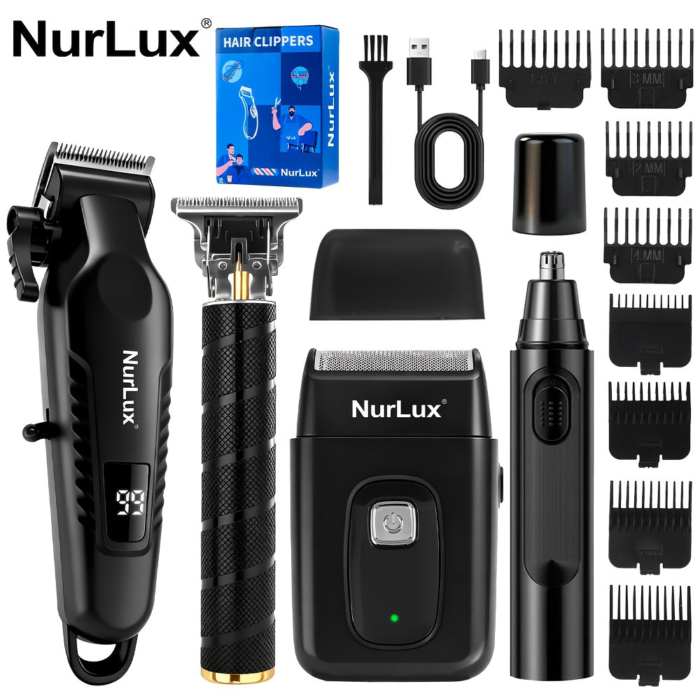 [Grooming Gift Box] New Gradient Dragon And Phoenix Design] Men's 2/4pcs Grooming Gift Box Set, Specially Designed for Men's Shaving, Hair Removal, Hair Cutting And Nose Hair Removal Combination, Nose Hair Remover, Hair Clipper, Shaver, T9 Detail Hair Cli