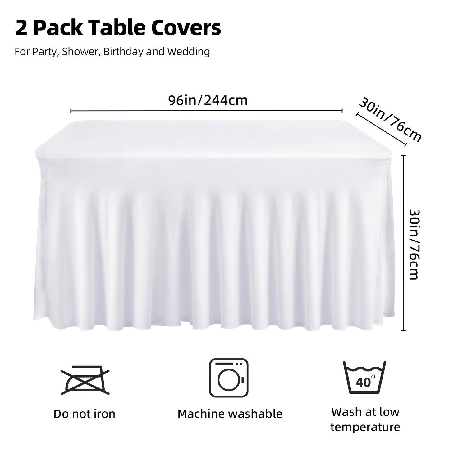 1pc/2pcs/4pcs Table Skirts, 4Ft/6Ft Table Cloth, Black/White Table Cloth Rectangle, for Rectangle Tables, Table Skirts for Rectangle Tables, Tulle Table Skirt, for Birthday, Graduation Ceremonies, Family Dinners, And Christmas