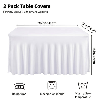 1pc/2pcs/4pcs Table Skirts, 4Ft/6Ft Table Cloth, Black/White Table Cloth Rectangle, for Rectangle Tables, Table Skirts for Rectangle Tables, Tulle Table Skirt, for Birthday, Graduation Ceremonies, Family Dinners, And Christmas
