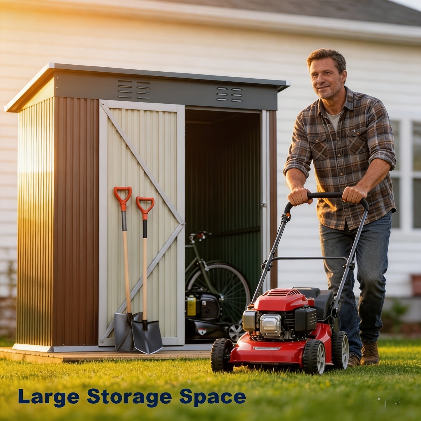 5x3ft Outdoor Storage Shed for Tool Storage And Organization, Metal Sheds for Outside, Garden