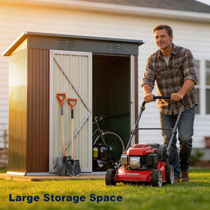 5x3ft Outdoor Storage Shed for Tool Storage And Organization, Metal Sheds for Outside, Garden