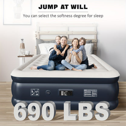 2025 Upgraded Fast Blow Up Air Mattress with Built in Pump | 18'' Self Inflatable Portable Air Bed for Home, Travel & Camping | Includes Carry Bag
