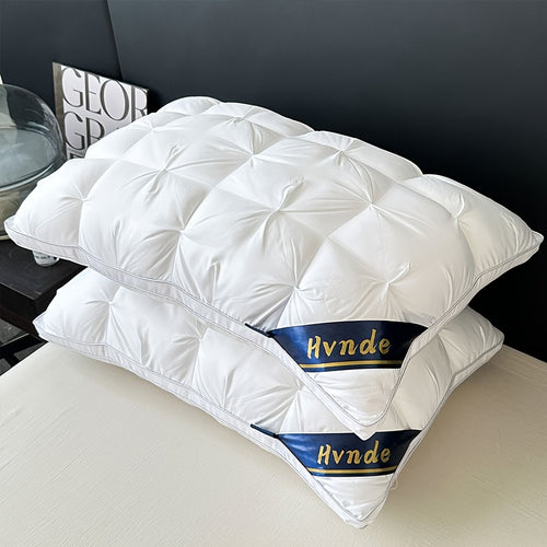 2pcs Luxury 5-Star Hotel Quality Pillows, Deep Sleep Neck Support, Non-Collapse High Pillow Core for All Seasons, Hypoallergenic Polyester Cover, Modern Pillow Design|Soft Texture Finish, Pillows for Sleeping, Cooling Pillows, Neck Pillow, Gift
