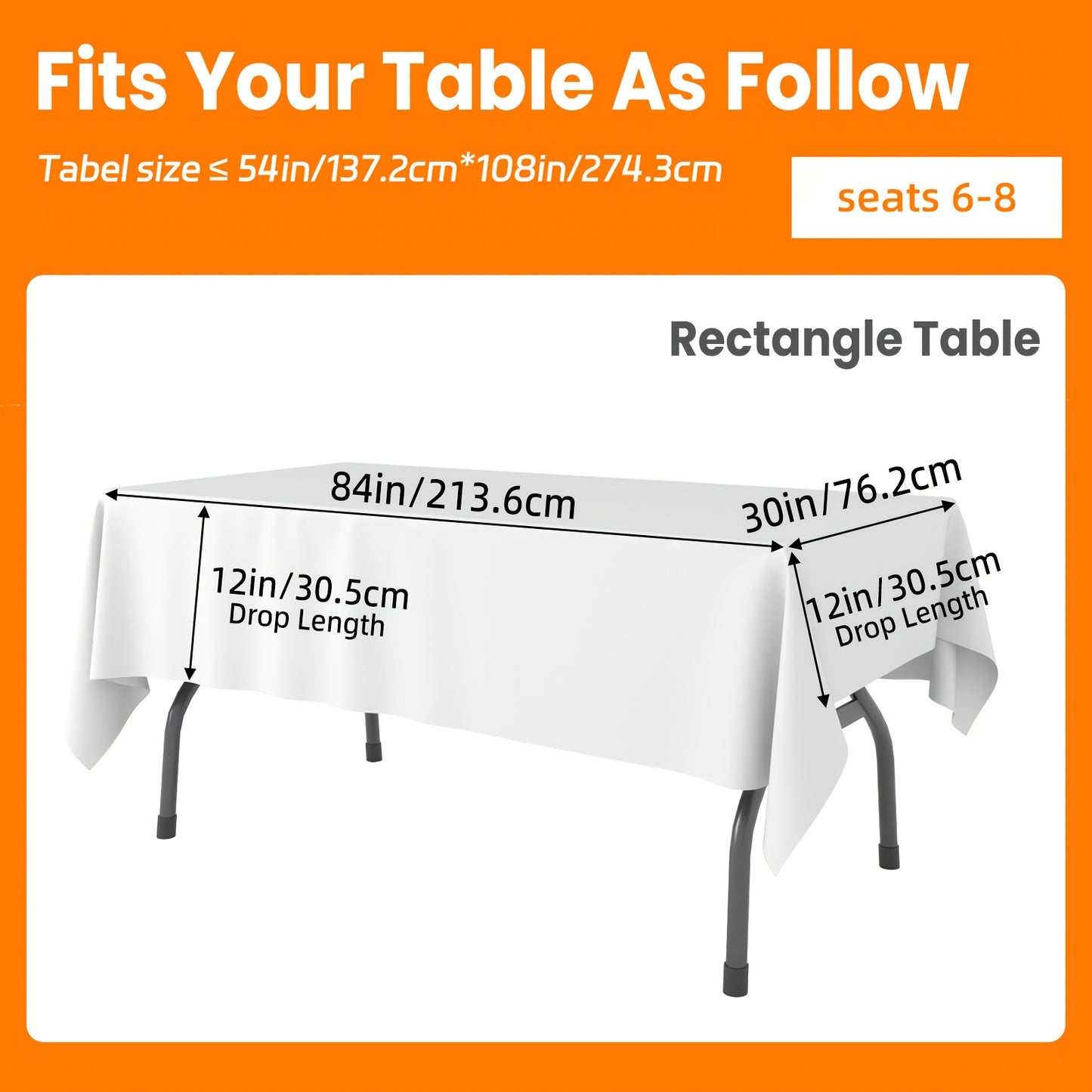 TOMNK Disposable Plastic Tablecloths 18/36 Pack, 54 X 108 Inch Table Cloths, Party, Picnic, Wedding, Decorative Tablecloths, Plastic Cover, Leakproof & Sturdy, White/Black