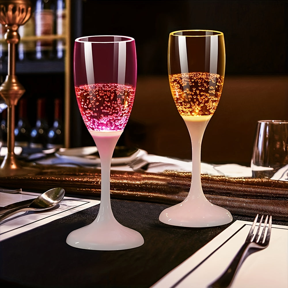 Set of 6 LED Glasses, Including Champagne Flutes, Cocktail Cups, And Sparkling Drinkware for Parties, Bars, Nightclubs, And Festive Occasions Like Christmas Weddings