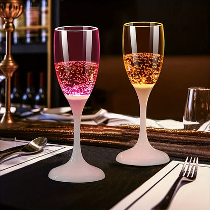 Set of 6 LED Glasses, Including Champagne Flutes, Cocktail Cups, And Sparkling Drinkware for Parties, Bars, Nightclubs, And Festive Occasions Like Christmas Weddings