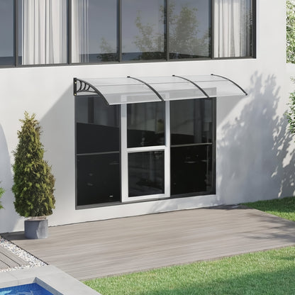 Awning for Windows And Doors Measuring 120 by 38 Inches, Featuring Plastic Brackets And Aluminum Strips for Sun Protection, Resistant to UV Rays, Rain, And Snow, Easy to Set Up, And Built to Last