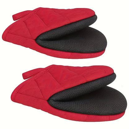 2pcs Multi-Ply Durable Kitchen Oven Mitts For Cooking & Baking - Non-Slip, Heat Resistant Gloves, Food Safe - Perfect For Graduation, Juneteenth, Labor Day, Grandparents Day, Earth Day Celebrations, Thanksgiving, Christmas, New Year's, And More