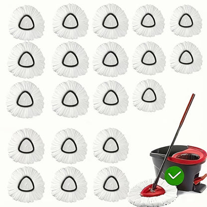 2/5/10/20-pack Microfiber Rotary Mop Replacement Heads - 360-degree Cleaning Triangular Mop Heads, Suitable for Rotary Mop Systems, Enhancing Floor Cleaning Efficiency