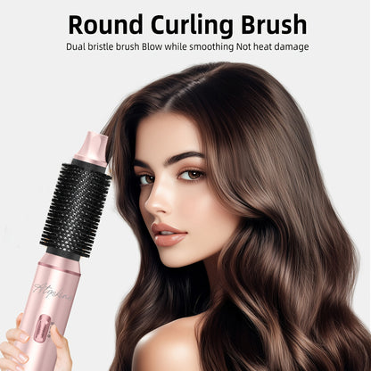 Hot Air Brush 5-in-1 Hair Dryer Brush - Ionic Blow Dryer Brush with Curling, Straightening & Volumizing, Dual Voltage Travel Hair Styler, Multifunction Hair Styling Tool for All Hair Types