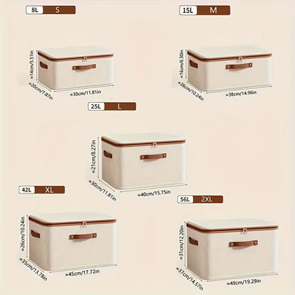 2 Pack Foldable Storage Bins With Lids- Large Capacity, Space Saving Storage Organizer For Clothes, Blankets, Books, Under-Bed Storage