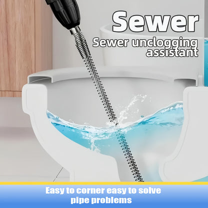 1pc Of 59.06 Inch Flexible Pipe Unclogger - Multifunctional Sink And Toilet Unclogger, Hair And Waste Removal Expert, Bathroom And Kitchen Drain Cleaner, Pipe Snake Accessory - Easy to Use, Durable, Space Saving Design
