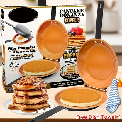 Non-Stick Omelette Maker for Fluffy Pancakes, Omelets And Italian Omelettes, Dishwasher Safe, Easy to Flip, Great for Campers Or Kitchens Indoor And Outdoor Cooking, Outdoor Cooking Essentials | Kitchen Items |Christmas Gifts, Reversible Skillet
