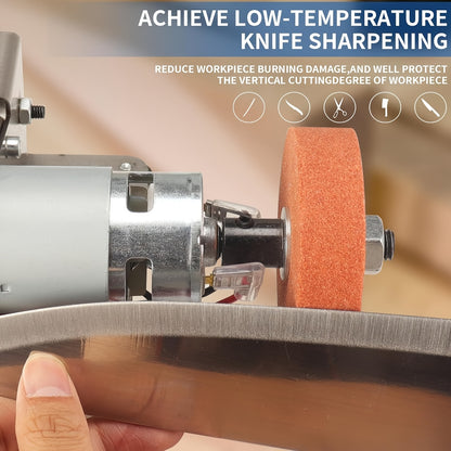 15 Degree Knife Sharpener Electric Bench Grinder Sanding Machine, 7 Adjustable Speed Table Top Grinder Polisher for DIY Woodworking, Metal, Knife Making (Plus Kit)