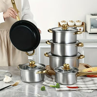 12pcs gold cookware