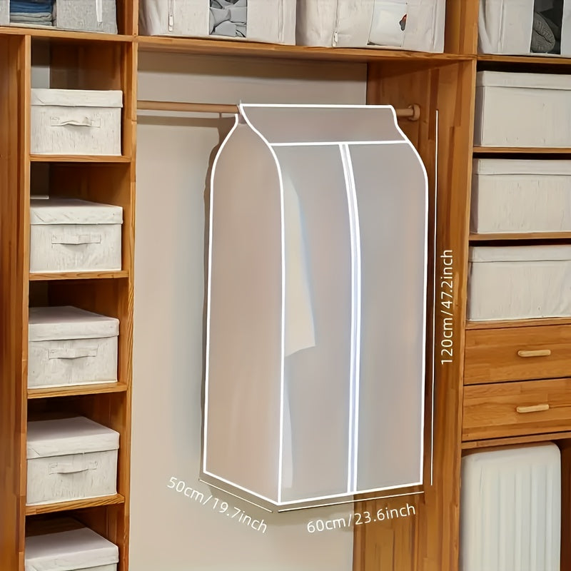 Premium Translucent Three-Dimensional PEVA Waterproof And, Office Suit Set Clothes Dust Cover, Hanging Clothes Bag, Suitable for Coat, Dress And Other Storage, Thickened And Washable