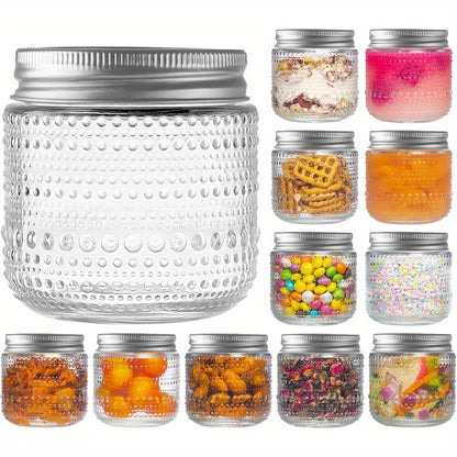 Mason Jars 8oz with Lids 12 Pack – Clear Glass Canning Jars with Silver Metal Lids, BPA-Free Food-Grade, Dishwasher Safe – for Storing, Pickling, Honey, Jam, Candles & DIY Crafts