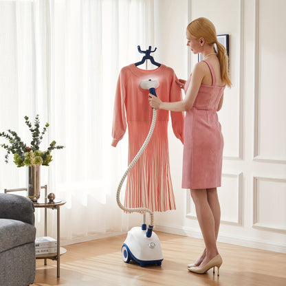 OLIXIS Vertical Steam Hanging Ironing Machine, 1500W Powerful Iron with Roll Wheels, 60.87oz Water Tank for 60 Mins Continuous Steaming, 45s Fast Heat-up, Adjustable Handheld Hanging Iron Machine, Perfect for Commercial And Household Use