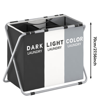 [Stylish Laundry Hamper Basket] Durable Fabric Large Rectangular Laundry Hamper Basket with Handles, Multi-Component Design for Home, College Dorm, Bathroom & Bedroom - Stylish & Functional Clothes Storage Organizer, All-Season for Side (1pc)